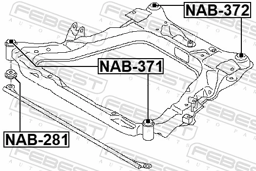 FEBEST NAB-371 Bushing, axle beam
