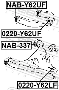 FEBEST NAB-Y62UF Mounting, control/trailing arm