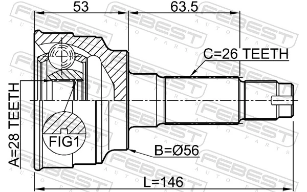 Joint Kit, drive shaft 0510-034