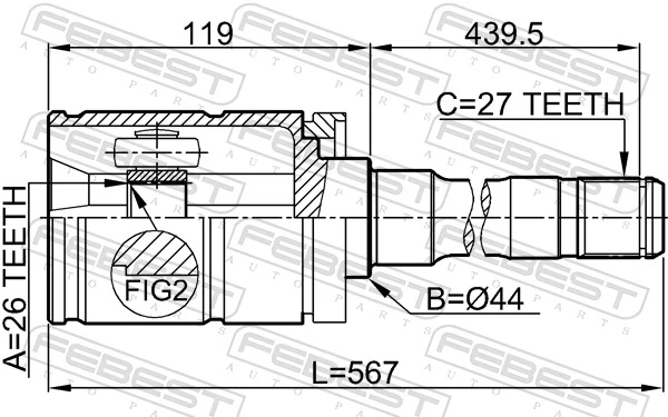 Joint Kit, drive shaft 1911-E53RH