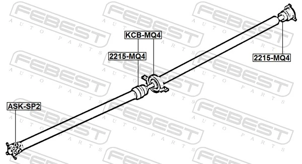 FEBEST KCB-MQ4 Bearing, propshaft centre bearing