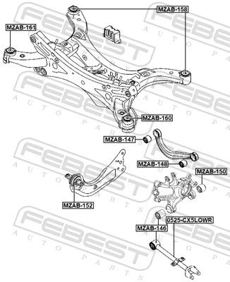 Control/Trailing Arm, wheel suspension 0525-CX5LOWR