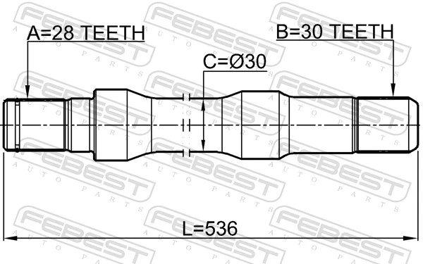 FEBEST 2212-K2500RH Drive Shaft