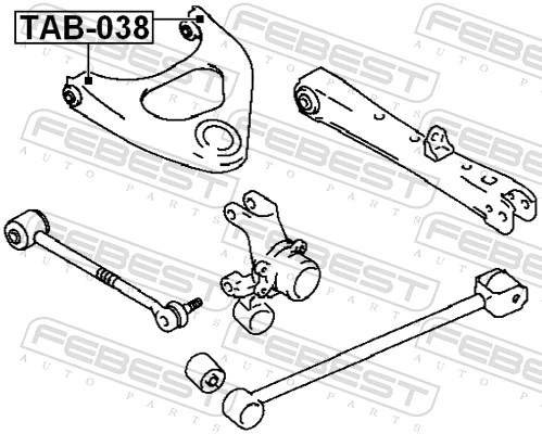 FEBEST TAB-038 Mounting, control/trailing arm