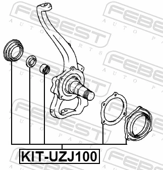 FEBEST KIT-UZJ100 Repair Kit, steering knuckle