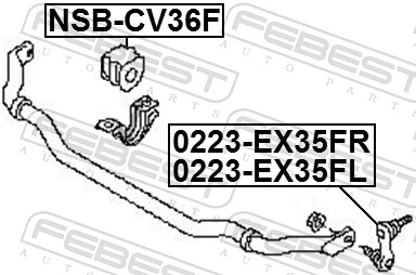 FEBEST NSB-CV36F Mounting, stabiliser bar