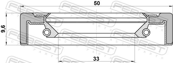 FEBEST TOS-003 Shaft Seal, drive shaft