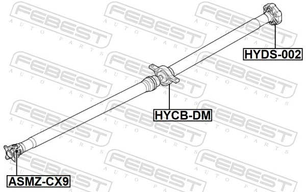 Bearing, propshaft centre bearing HYCB-DM