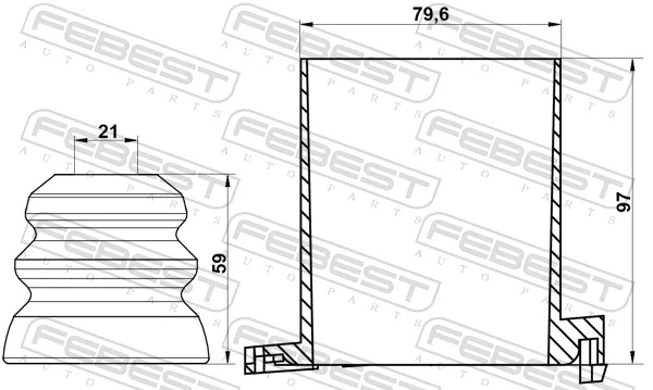 FEBEST CHSHB-J200F-KIT Dust Cover Kit, shock absorber