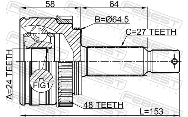 Joint Kit, drive shaft 1210-IX35A48