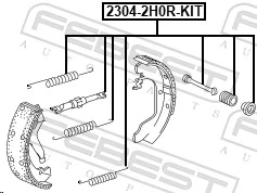 Accessory Kit, parking brake shoes 2304-2H0R-KIT
