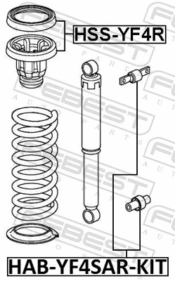 FEBEST HAB-YF4SAR-KIT Mounting Kit, shock absorber