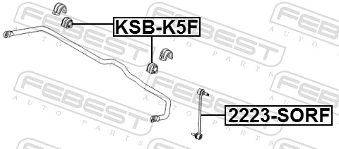 FEBEST KSB-K5F Mounting, stabiliser bar