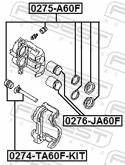 Piston, brake caliper 0276-JA60F