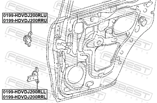 FEBEST 0199-HDVDJ200RRU Door Hinge