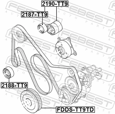 Belt Tensioner, V-ribbed belt 2190-TT9