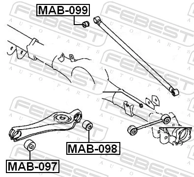 FEBEST MAB-097 Mounting, control/trailing arm