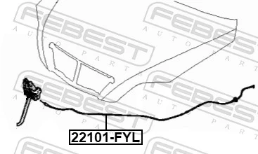 FEBEST 22101-FYL Bonnet Cable
