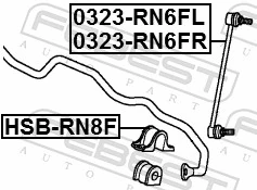 FEBEST HSB-RN8F Mounting, stabiliser bar