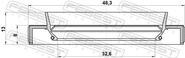 FEBEST 95HBY-34480813R Shaft Seal, drive shaft