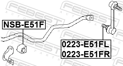 FEBEST 0223-E51FL Link/Coupling Rod, stabiliser bar