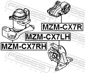 FEBEST MZM-CX7LH Mounting, engine