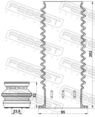 Dust Cover Kit, shock absorber CHSHB-J300F-KIT
