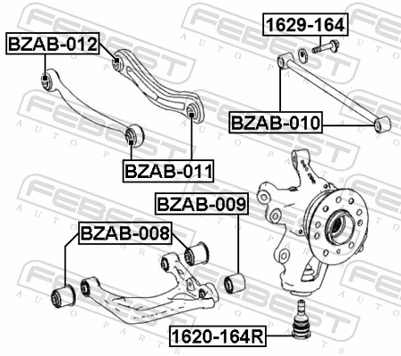 Mounting, control/trailing arm BZAB-008