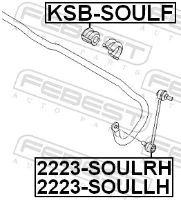 FEBEST KSB-SOULF Mounting, stabiliser bar