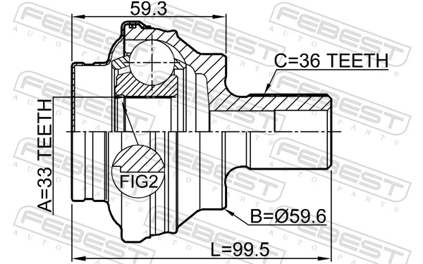 FEBEST 2310-CCR Joint Kit, drive shaft