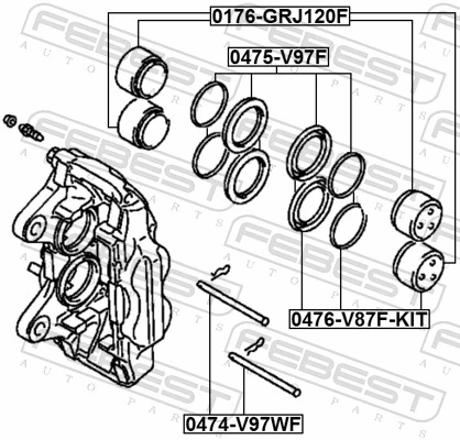 Guide Bolt, brake caliper 0474-V97WF