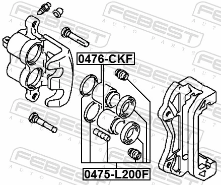 FEBEST 0475-L200F Repair Kit, brake caliper