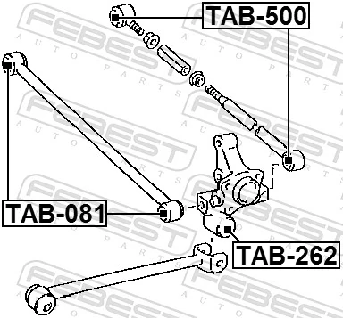 Mounting, control/trailing arm TAB-500