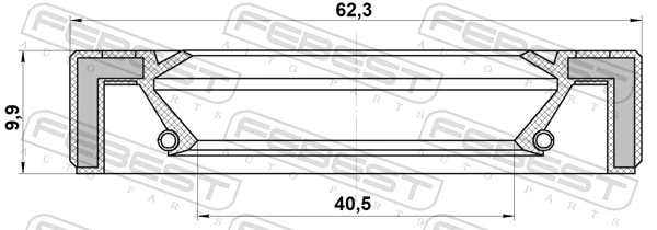 FEBEST 95GAY-42621010C Shaft Seal, transfer case