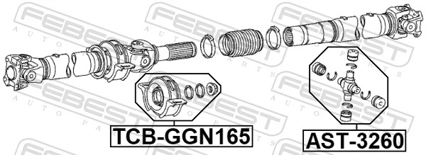 Bearing, propshaft centre bearing TCB-GGN165
