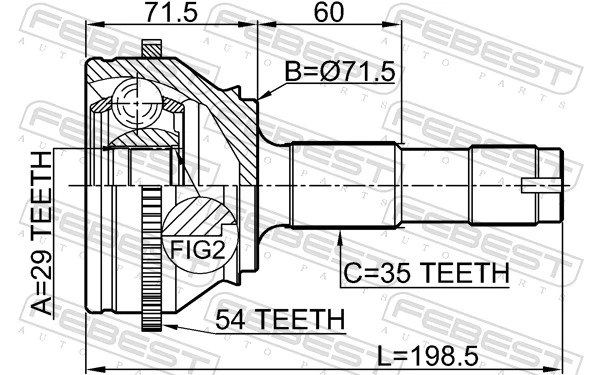 Joint Kit, drive shaft 2810-DRUSA54
