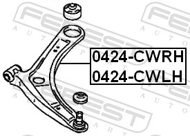 Control/Trailing Arm, wheel suspension 0424-CWLH