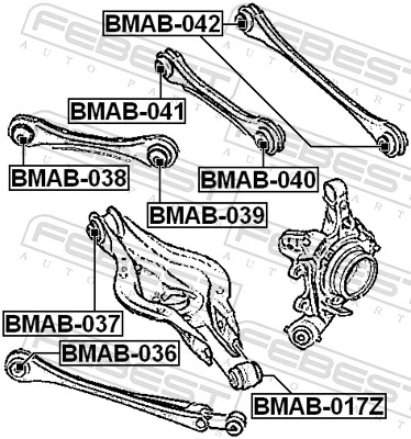 Mounting, control/trailing arm BMAB-036