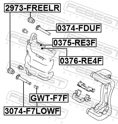 FEBEST 3074-F7LOWF Guide Bolt, brake caliper