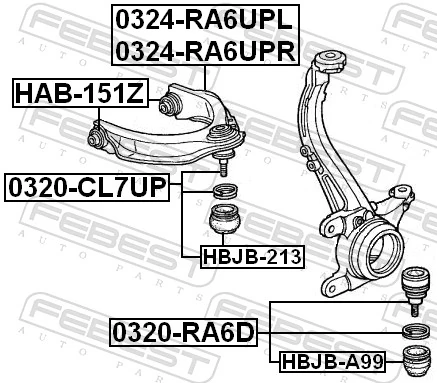 Control/Trailing Arm, wheel suspension 0324-RA6UPL