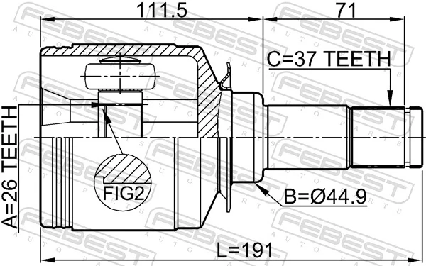 Joint Kit, drive shaft 1611-164FLH