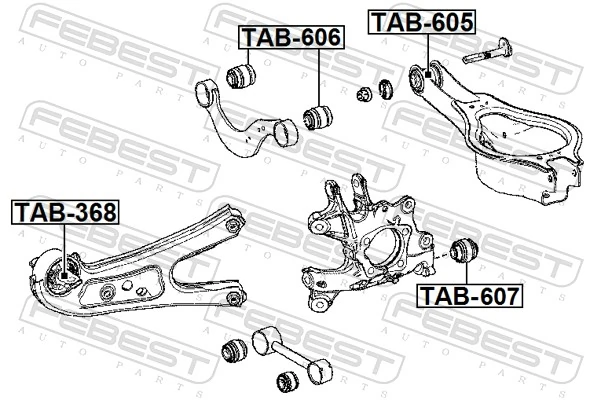 FEBEST TAB-606 Mounting, control/trailing arm