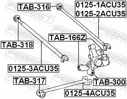 Mounting, control/trailing arm TAB-300