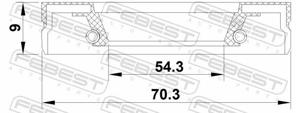FEBEST 95FEY-56700909X Shaft Seal, manual transmission main shaft