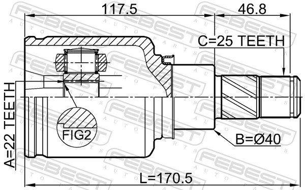 Joint Kit, drive shaft 0211-F15LH