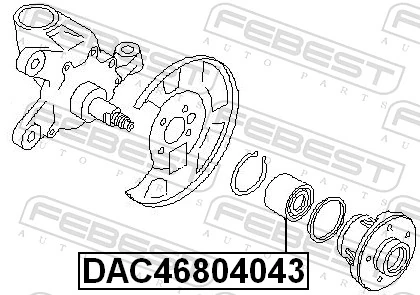 FEBEST DAC46804043 Wheel Bearing