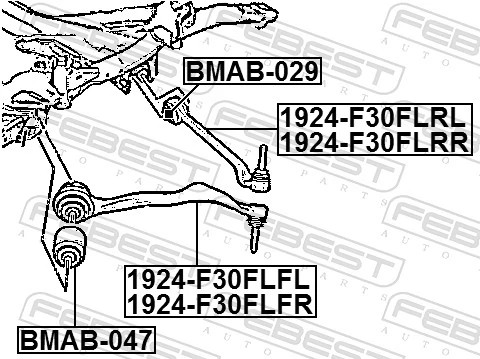 Control/Trailing Arm, wheel suspension 1924-F30FLFR
