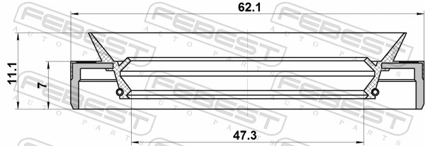 Seal Ring, wheel hub 95MES-49620711X