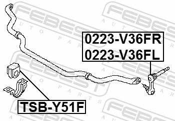 FEBEST NSB-Y51F Mounting, stabiliser bar