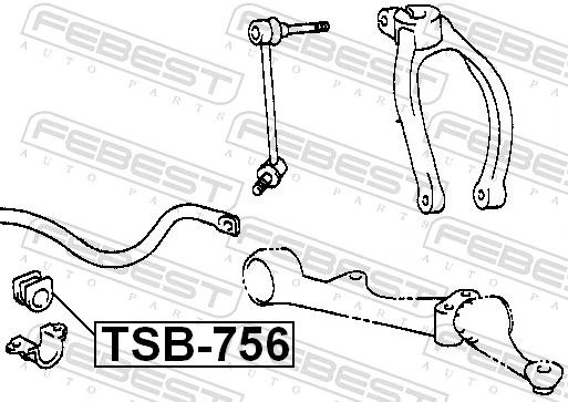 FEBEST TSB-756 Mounting, stabiliser bar